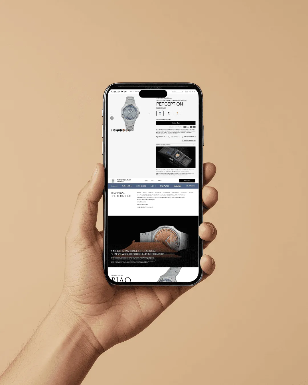 The same story holds on a phone, where most luxury browsing starts.