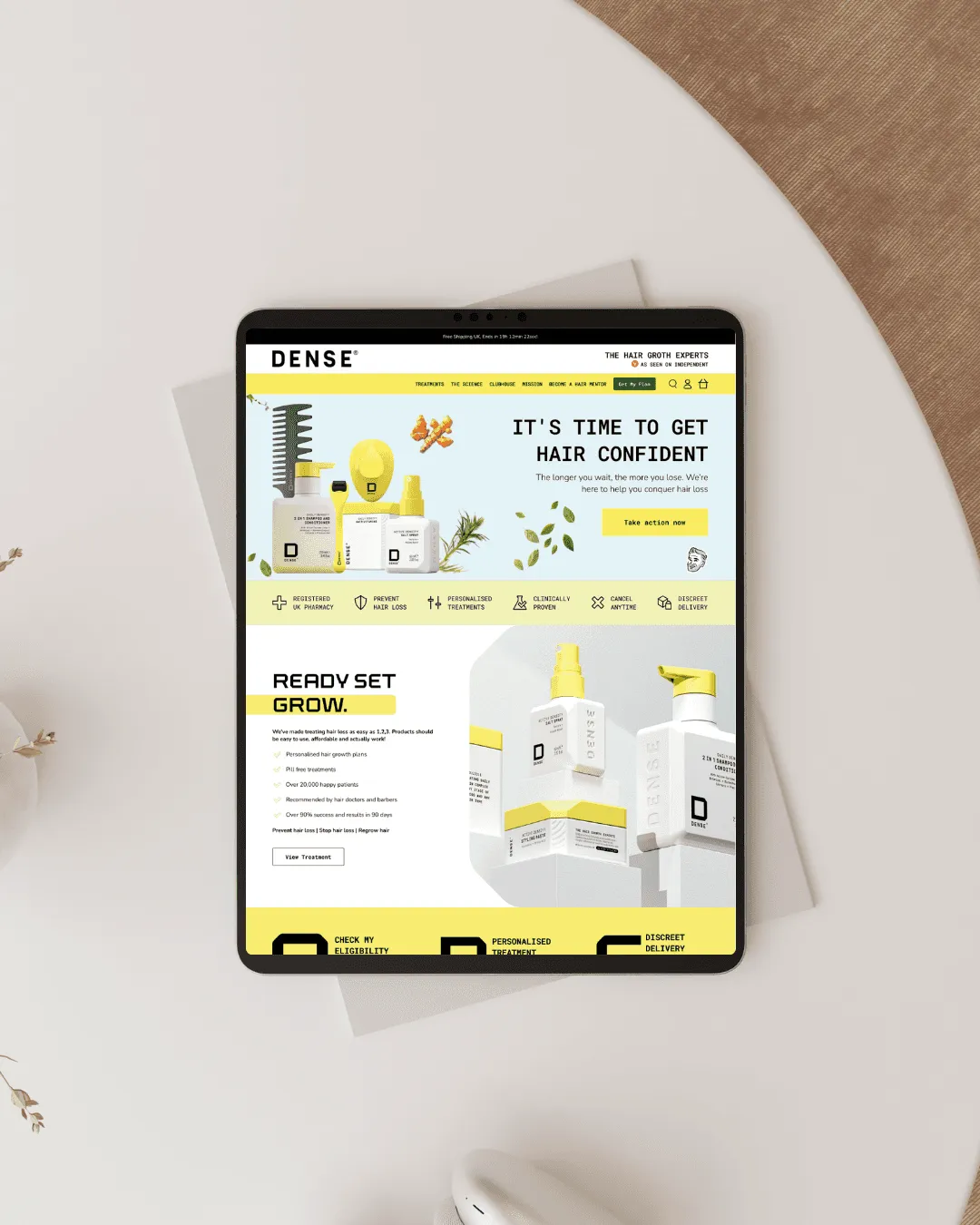 A bold, science-led design system that reads as confident and clinically backed.